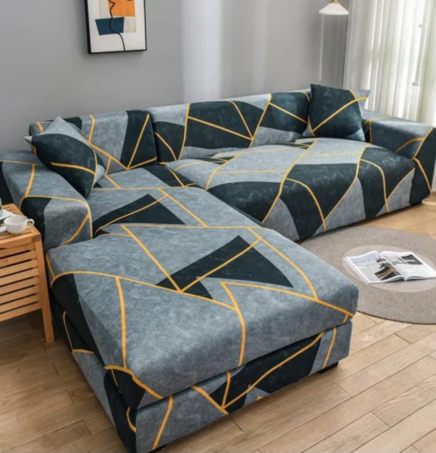 Le canapé élastique couvre la surface lisse, les motifs de couleurs hydrofuges