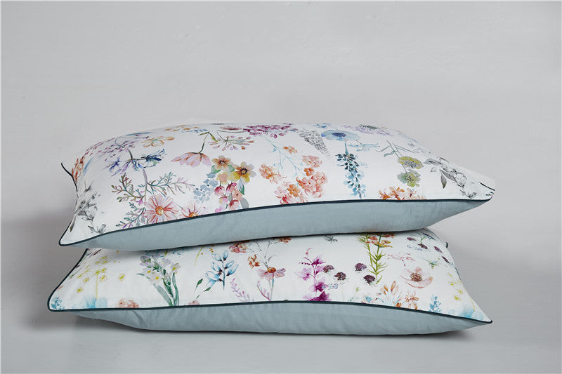 Fleurs de lin et plantes violet (coton 100% égyptien)