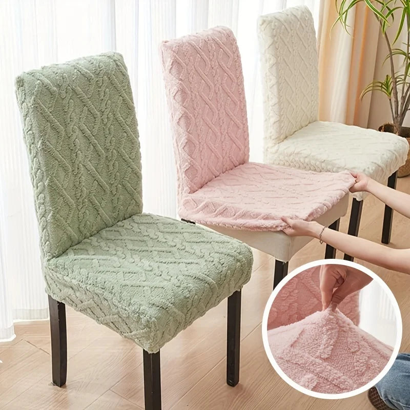 Nouveau - Couvertures de chaise élastique pour toute forme commune du tabouret - Fluffy - Nouveau