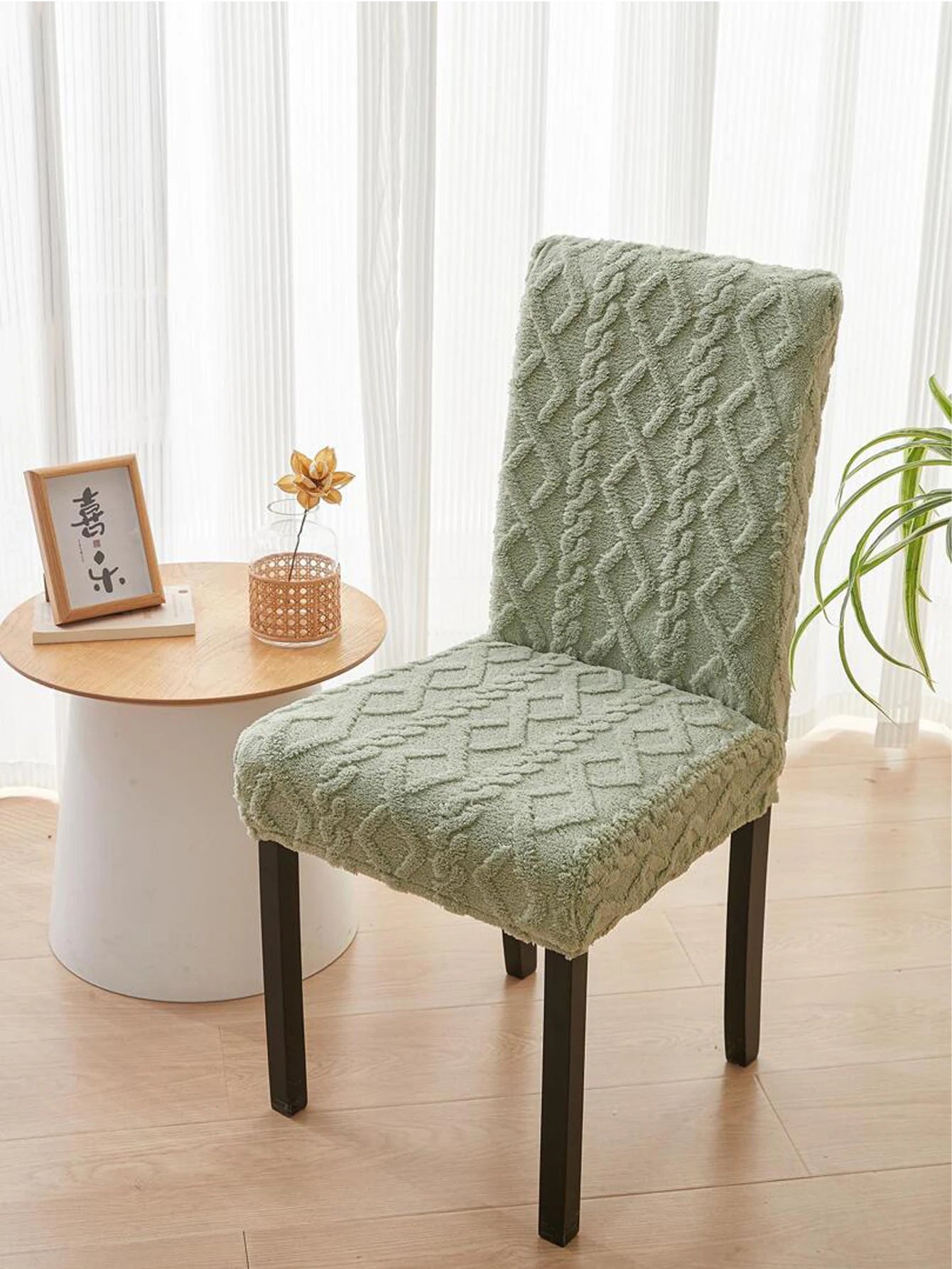 Nouveau - Couvertures de chaise élastique pour toute forme commune du tabouret - Fluffy - Nouveau