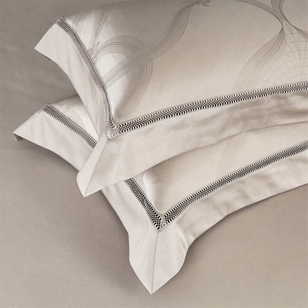 Ligne de lit Shine Grey / Beige (100% coton égyptien)