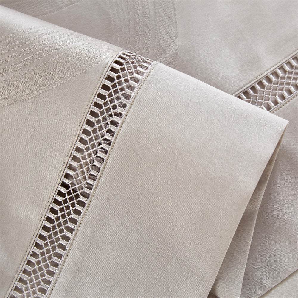 Ligne de lit Shine Grey / Beige (100% coton égyptien)