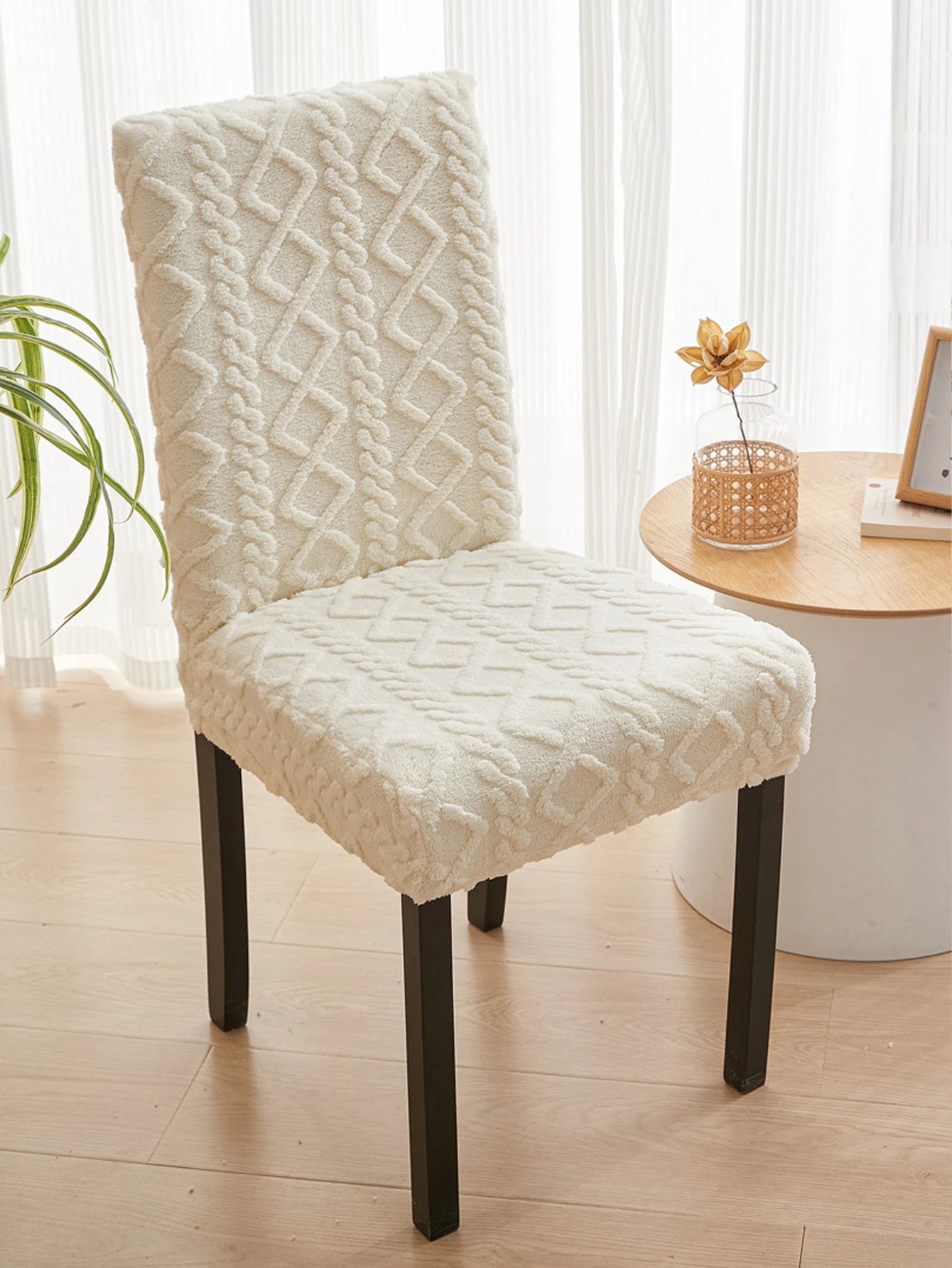 Nouveau - Couvertures de chaise élastique pour toute forme commune du tabouret - Fluffy - Nouveau