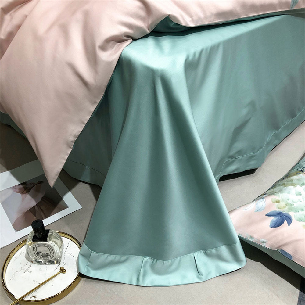 Linge de lit rose avec couleurs de fleur (coton 100% égyptien)