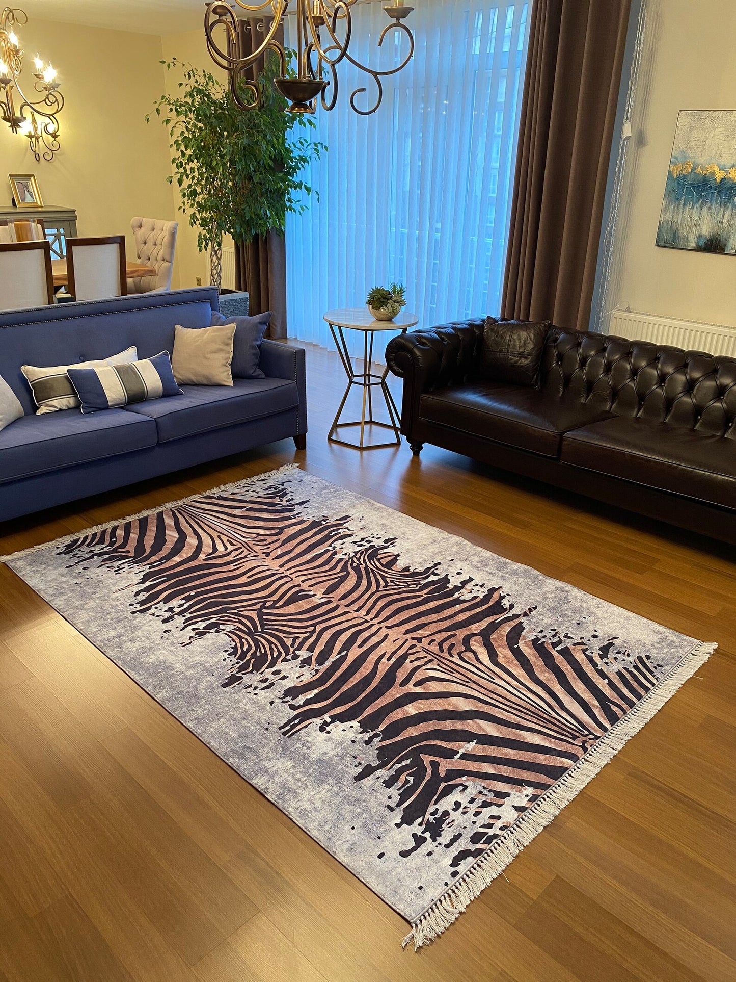 Conception de zèbre du tapis soigneusement tricoté