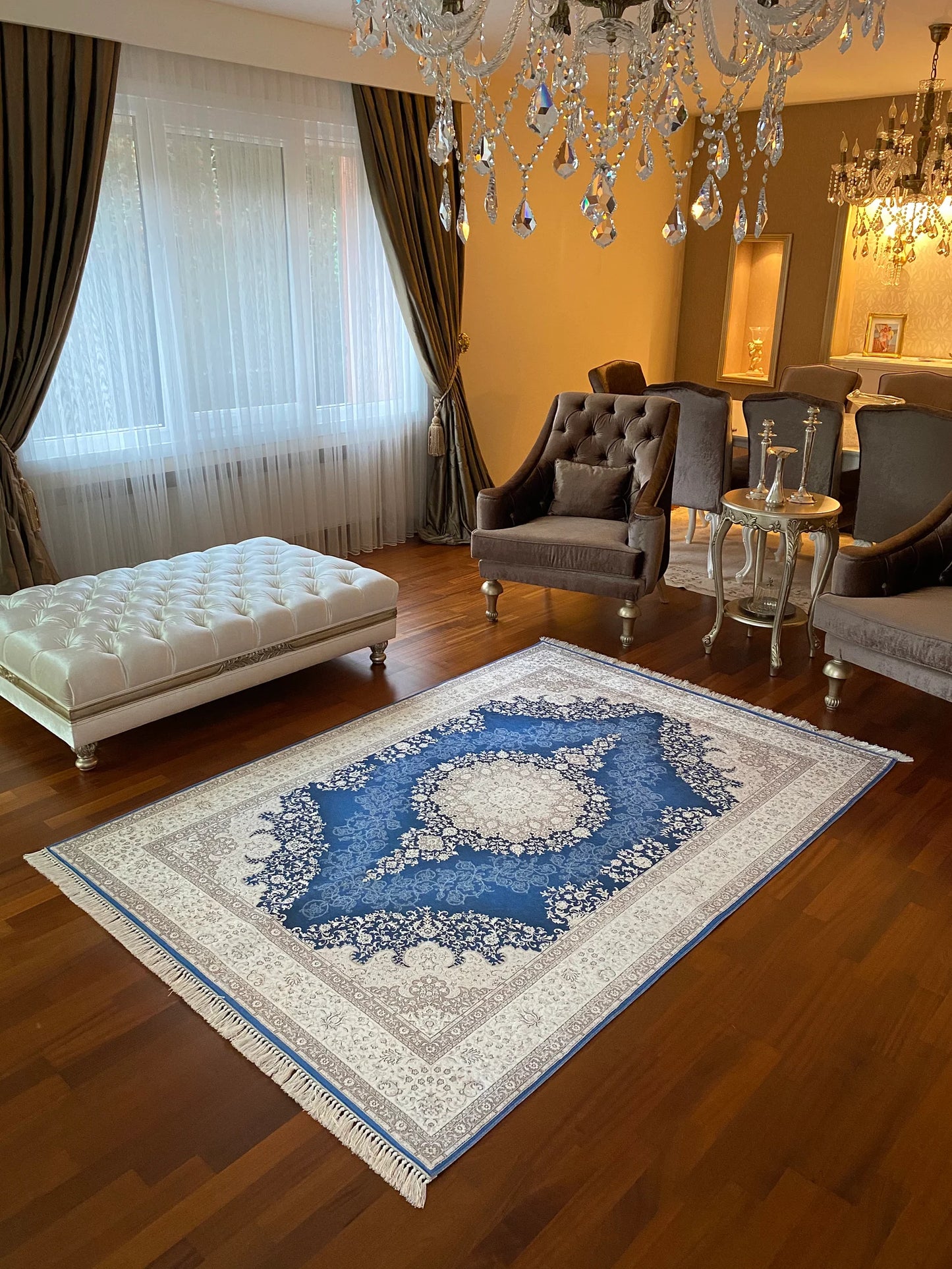 Carpet Orient Blue Design soigneusement tricoté