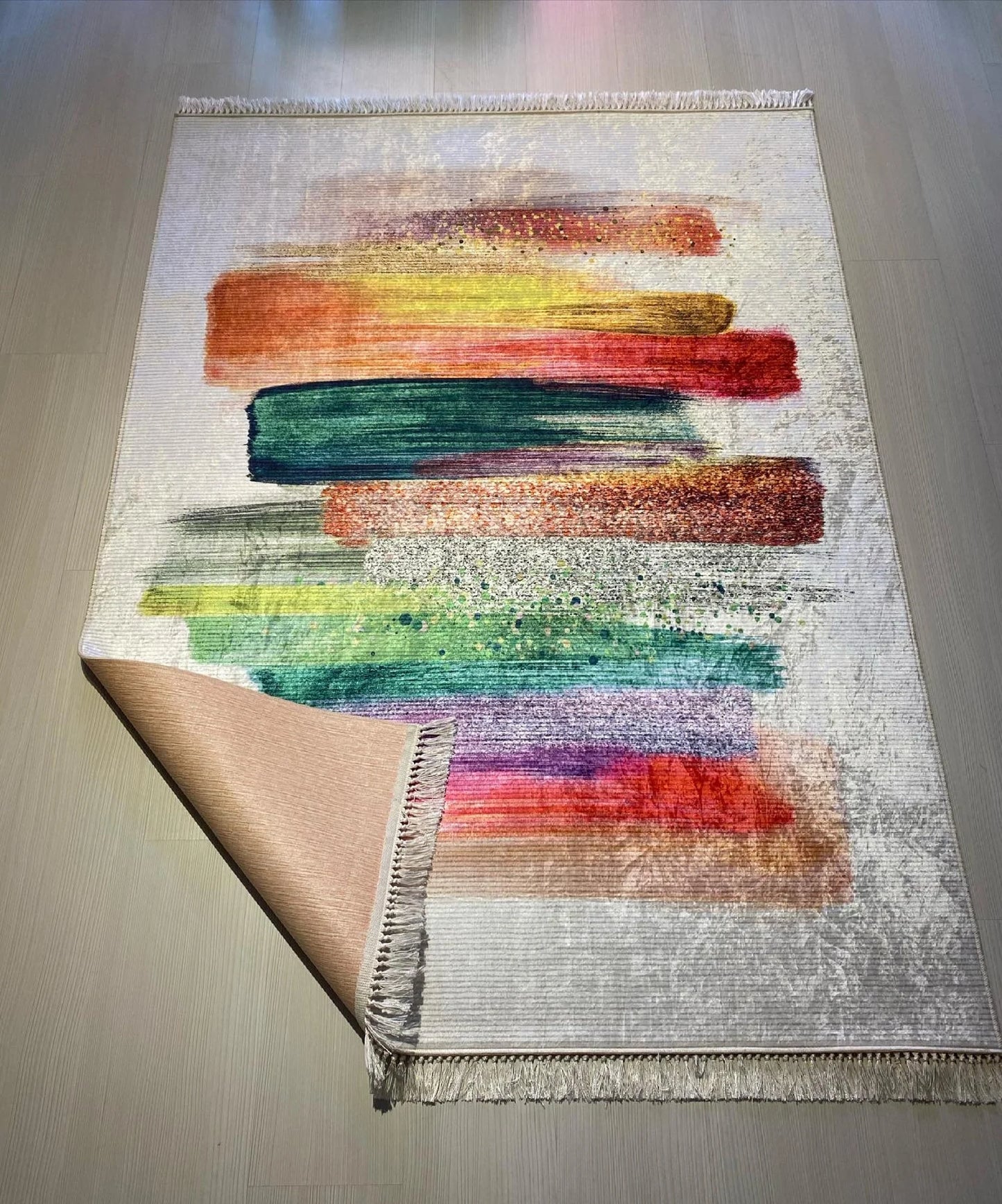 Conception de traits de couleur tapis soigneusement tricoté