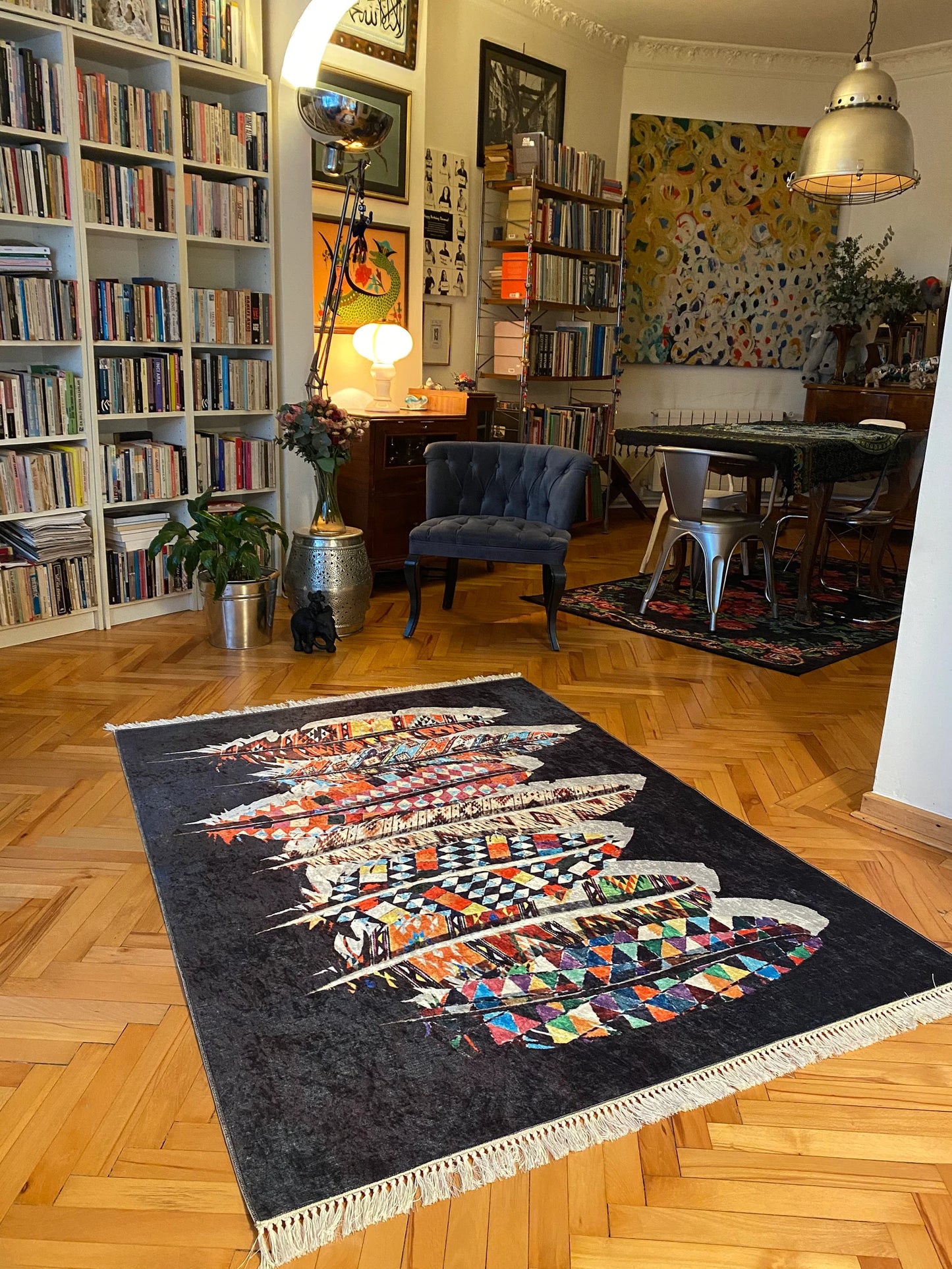 Conception de motif de tapis de tapis soigneusement tricoté