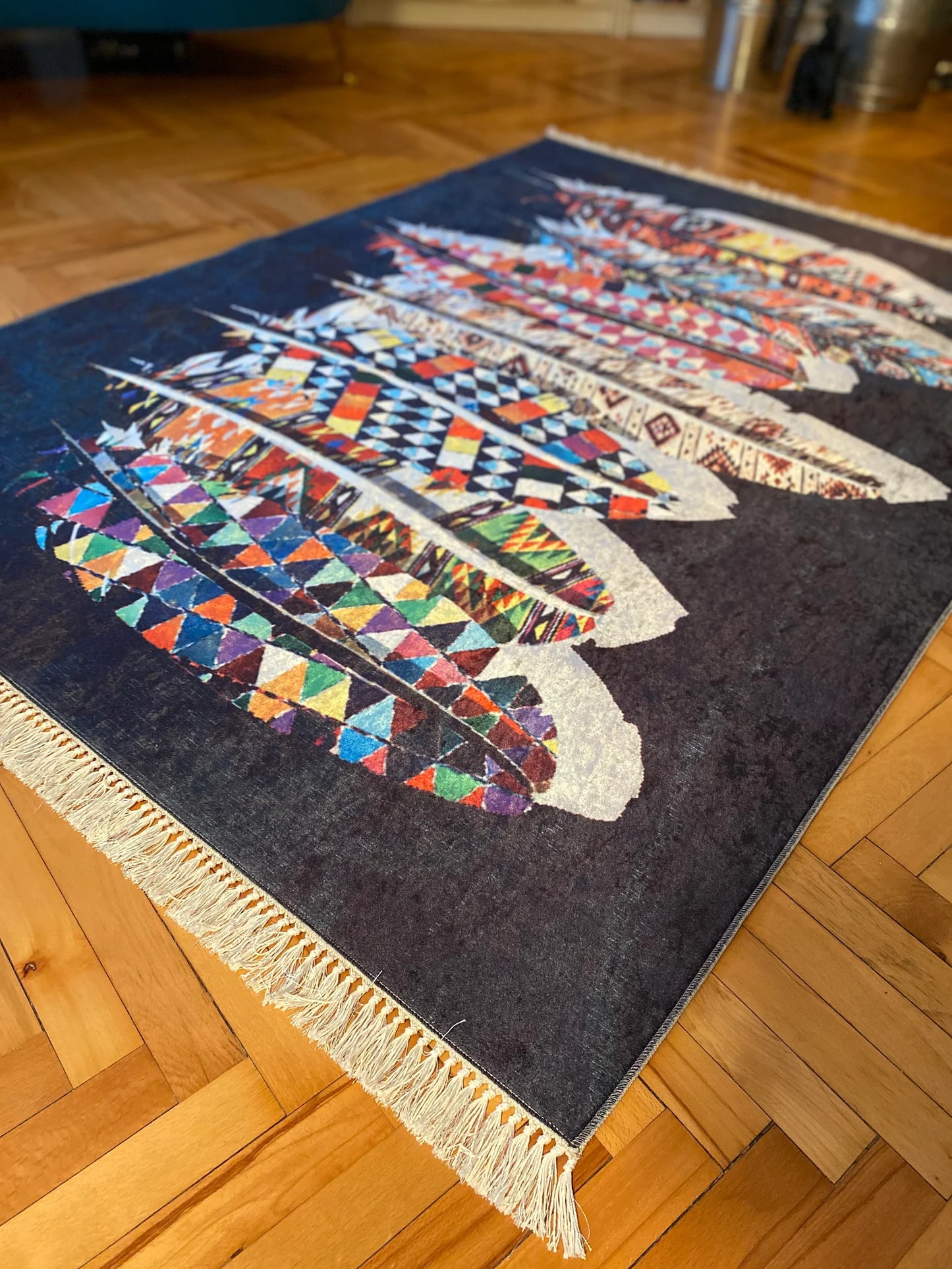 Conception de motif de tapis de tapis soigneusement tricoté