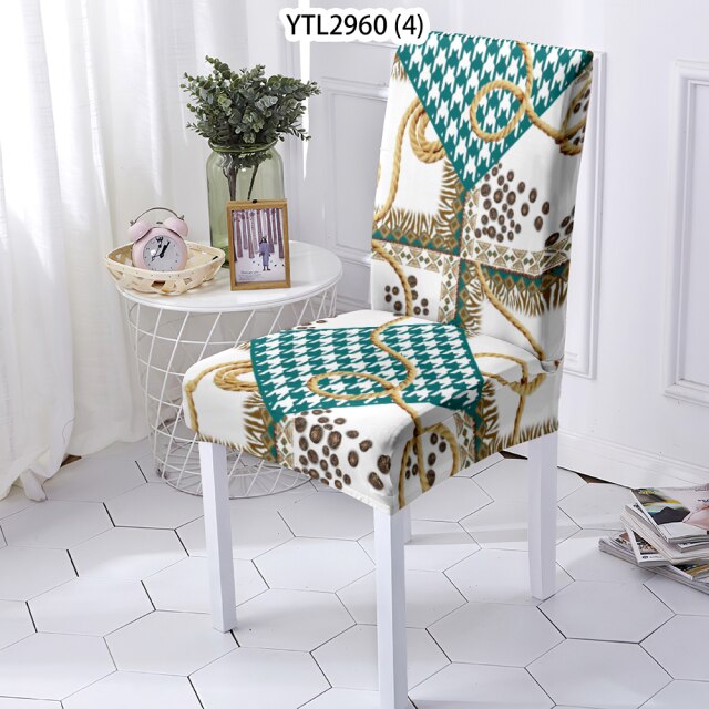 NEW - chair covers elastic with floral design - new