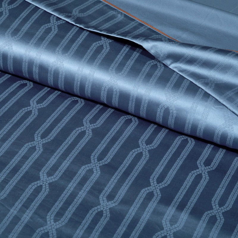 Bed linen blue gloss (100% Egyptian cotton)