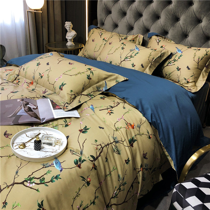 Bed linen Lots of colorful birds and butterflies (100% Egyptian cotton)