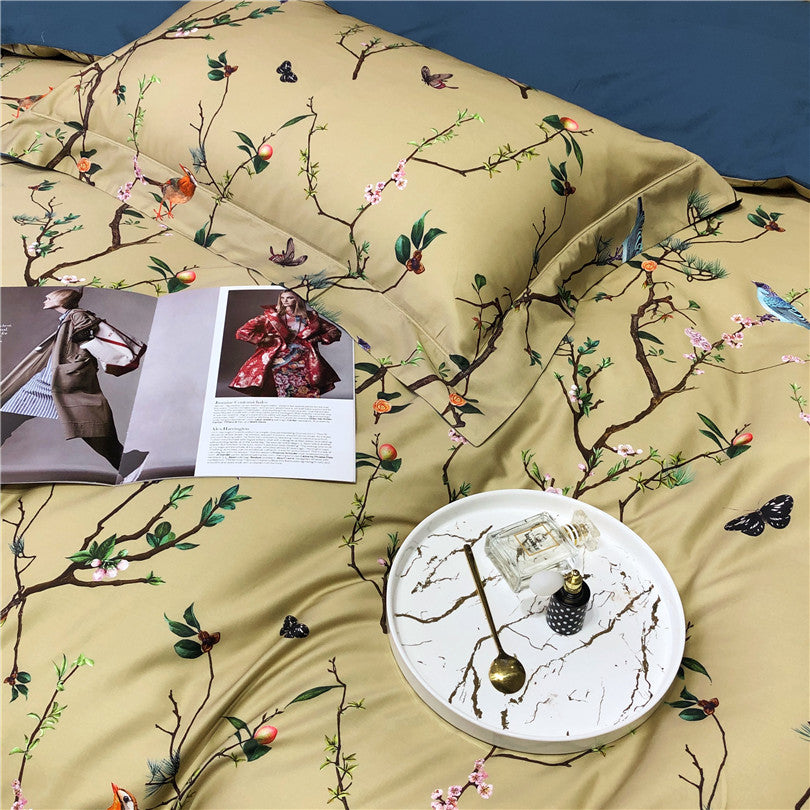 Bed linen Lots of colorful birds and butterflies (100% Egyptian cotton)