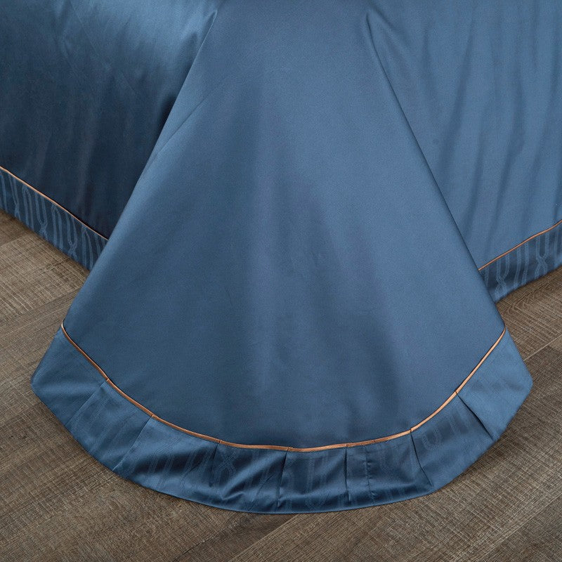 Bed linen blue gloss (100% Egyptian cotton)