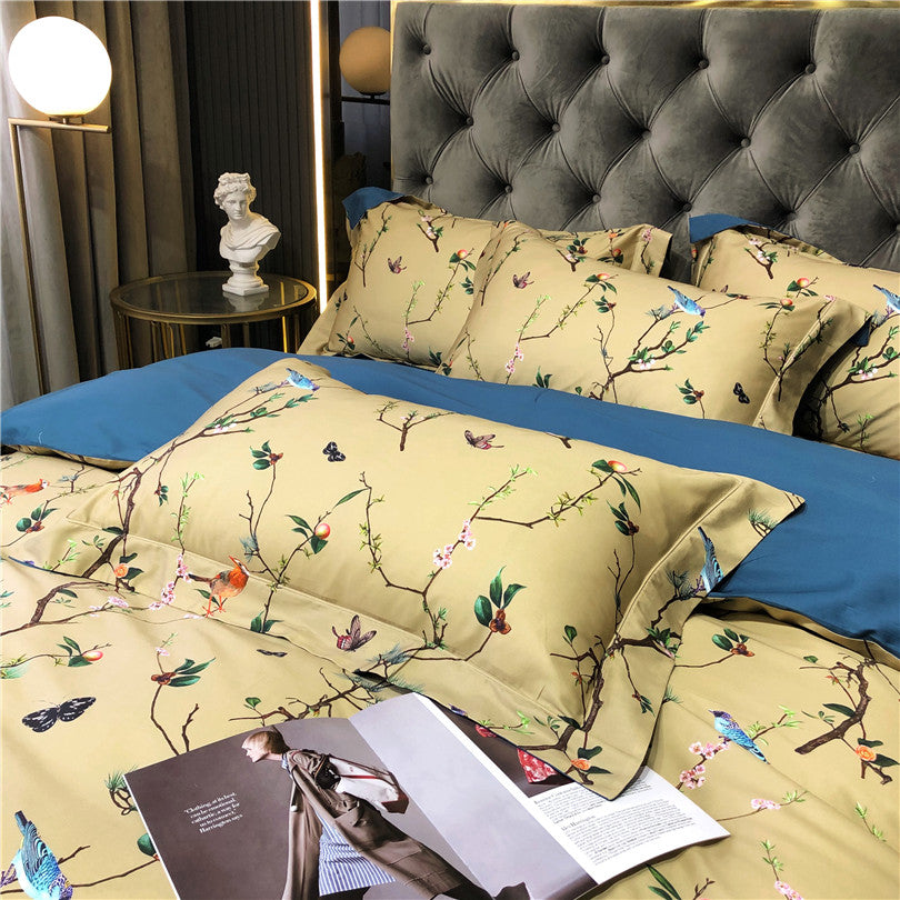 Bed linen Lots of colorful birds and butterflies (100% Egyptian cotton)