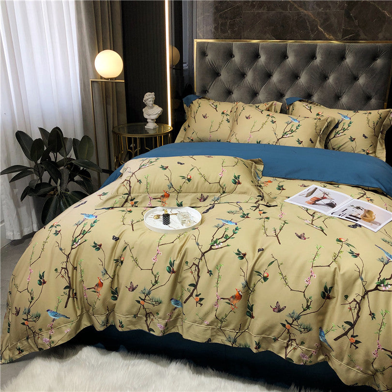 Bed linen Lots of colorful birds and butterflies (100% Egyptian cotton)