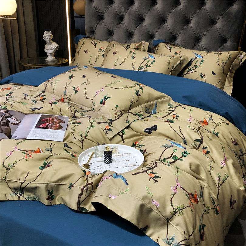 Bed linen Lots of colorful birds and butterflies (100% Egyptian cotton)