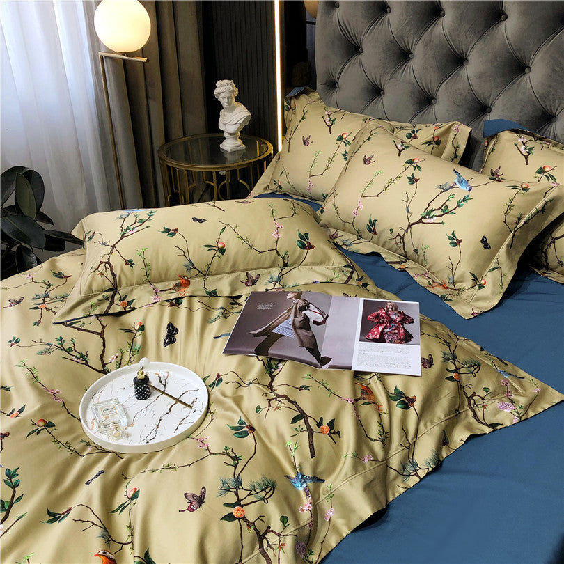 Bed linen Lots of colorful birds and butterflies (100% Egyptian cotton)