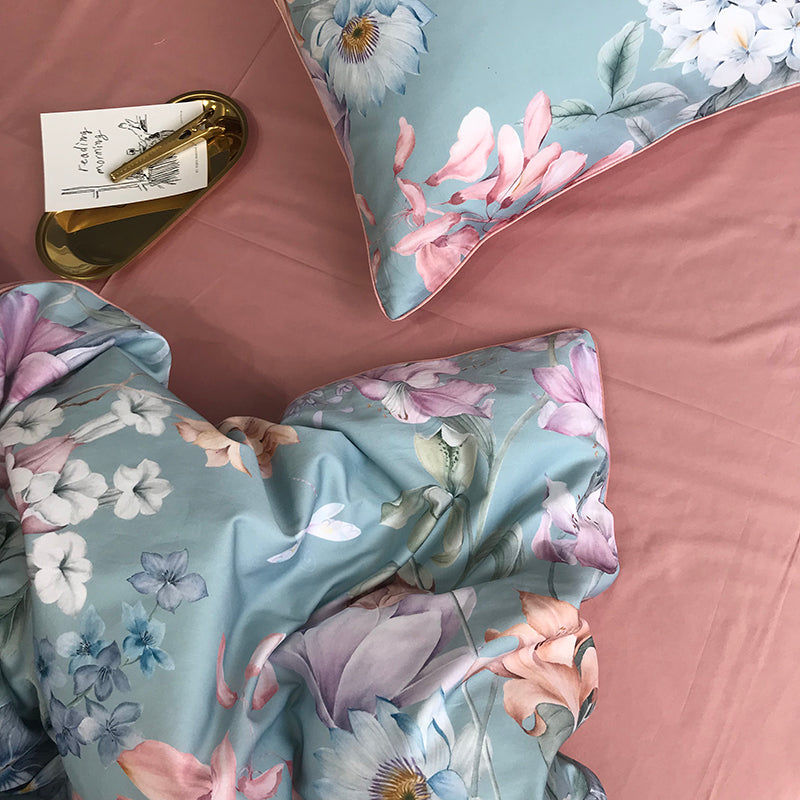 Bed linen birds with flowers (100% Egyptian cotton)