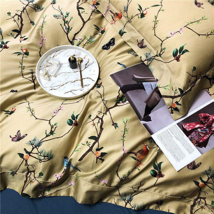 Bed linen Lots of colorful birds and butterflies (100% Egyptian cotton)