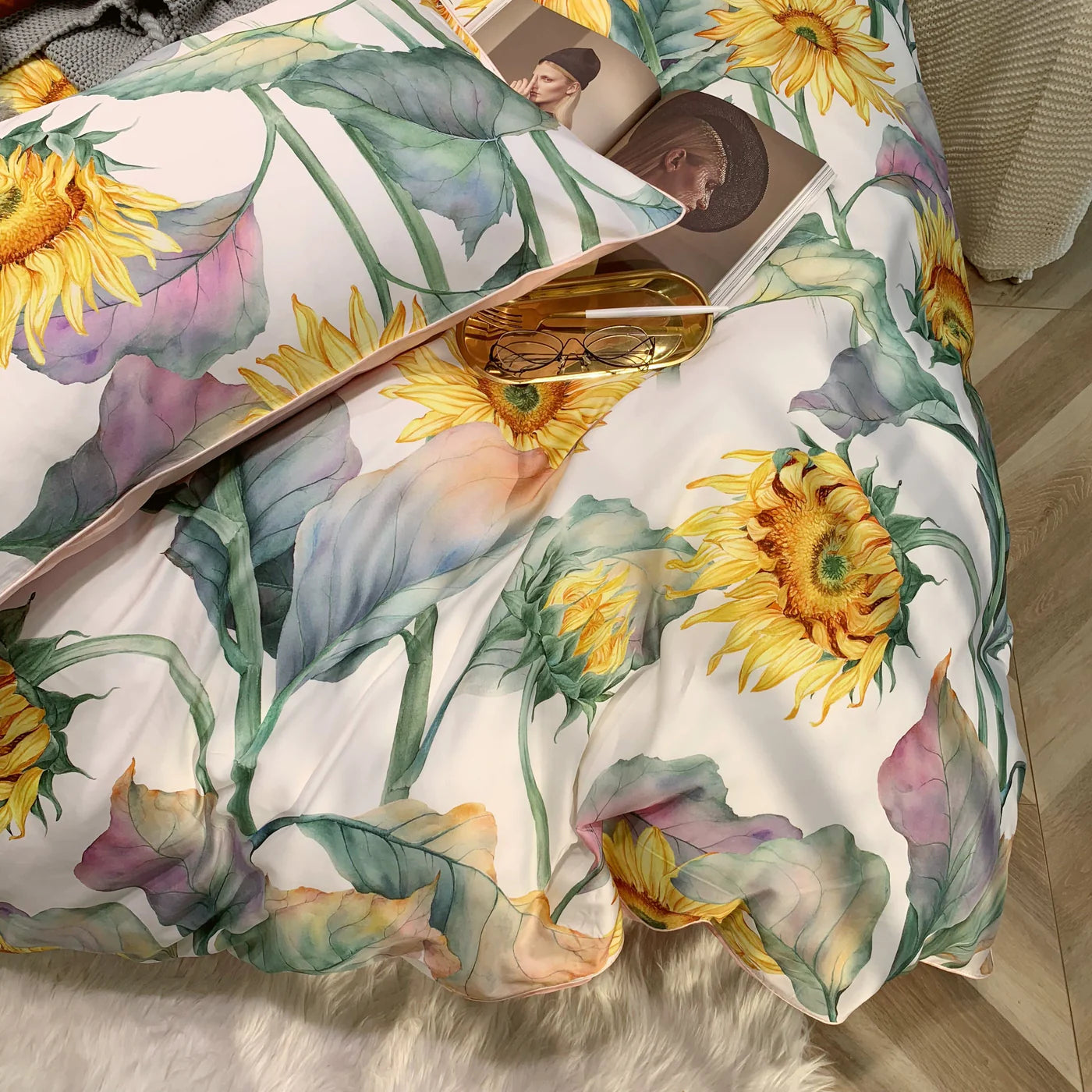 Bed linen sunflowers (100% Egyptian cotton)