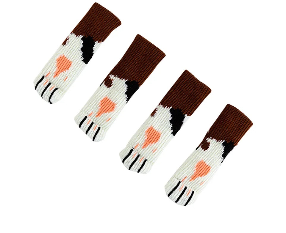 Stuhl und Tischbein Socken Kratzschutz Katzenpfoten 4er Set