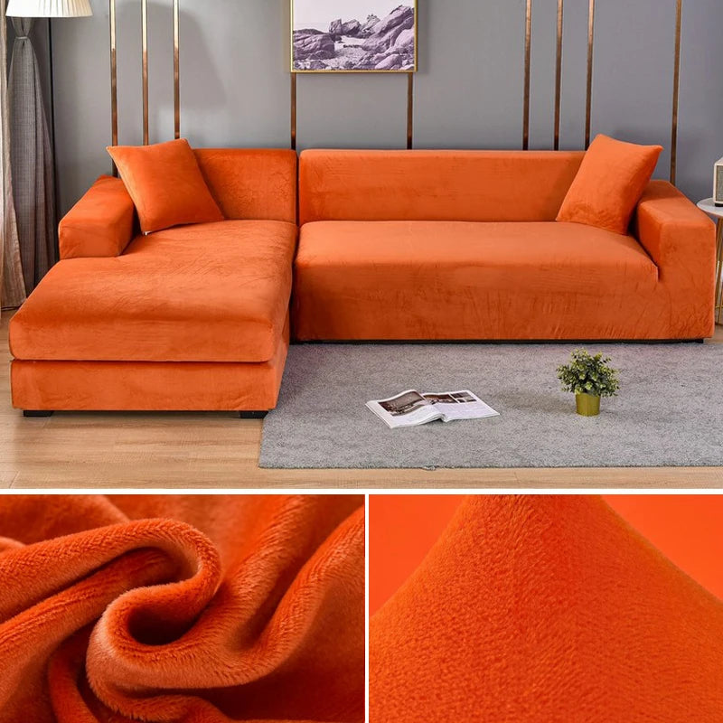 Elastic sofa covers velvet surface, water -repellent