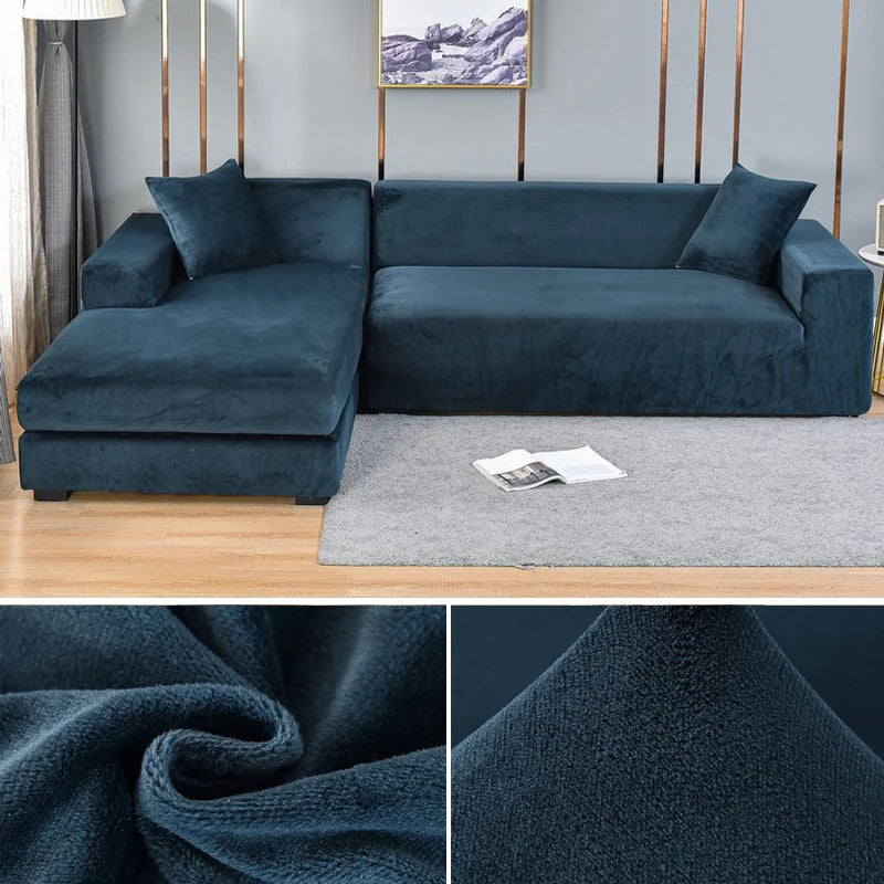 Elastic sofa covers velvet surface, water -repellent