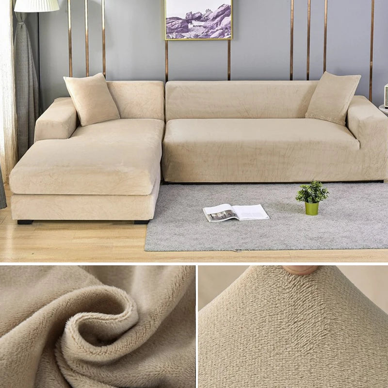 Elastic sofa covers velvet surface, water -repellent