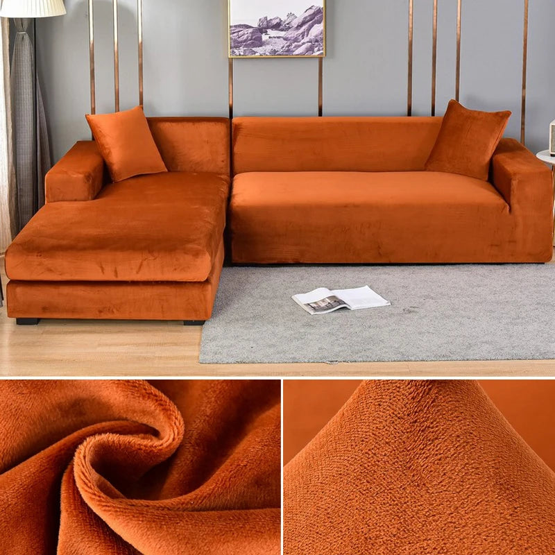 Elastic sofa covers velvet surface, water -repellent