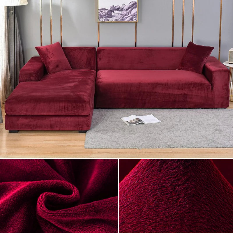 Elastic sofa covers velvet surface, water -repellent