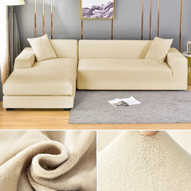 Elastic sofa covers velvet surface, water -repellent