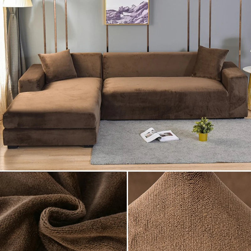 Elastic sofa covers velvet surface, water -repellent