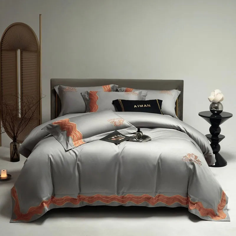 Bed linen Pfauenfeathers and Flowers (100% Egyptian cotton)