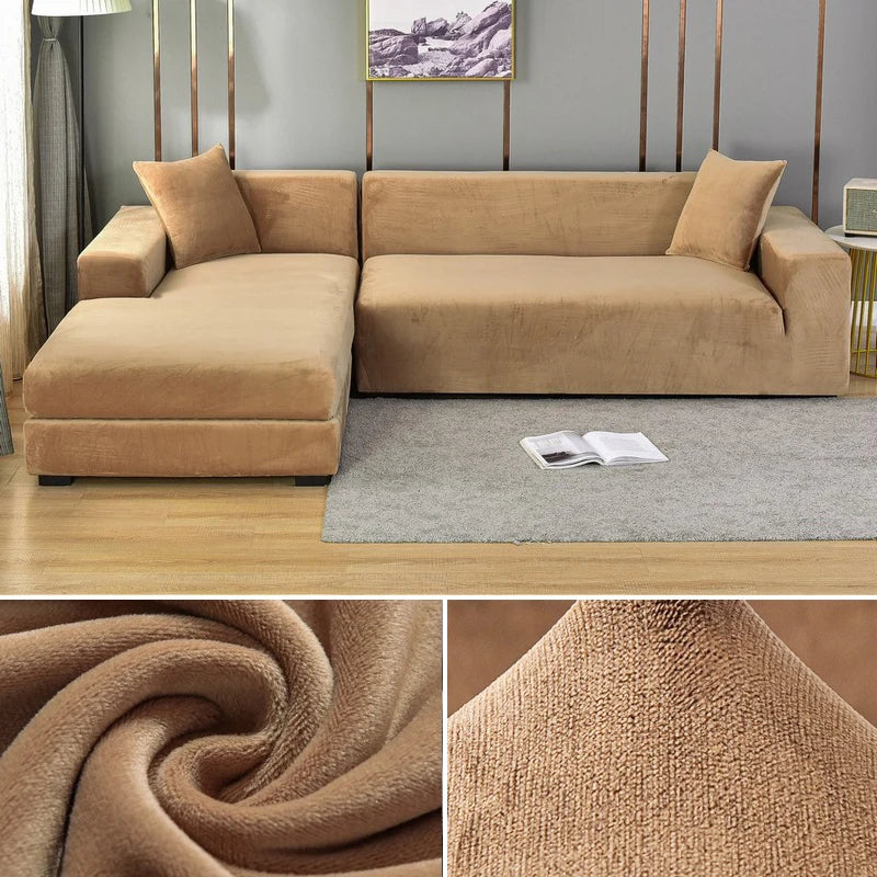 Elastic sofa covers velvet surface, water -repellent