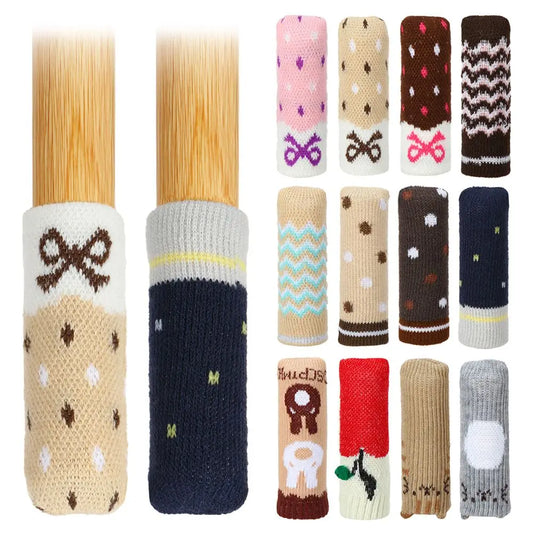 Stool and table leg socks scratch protection different patterns 4er set