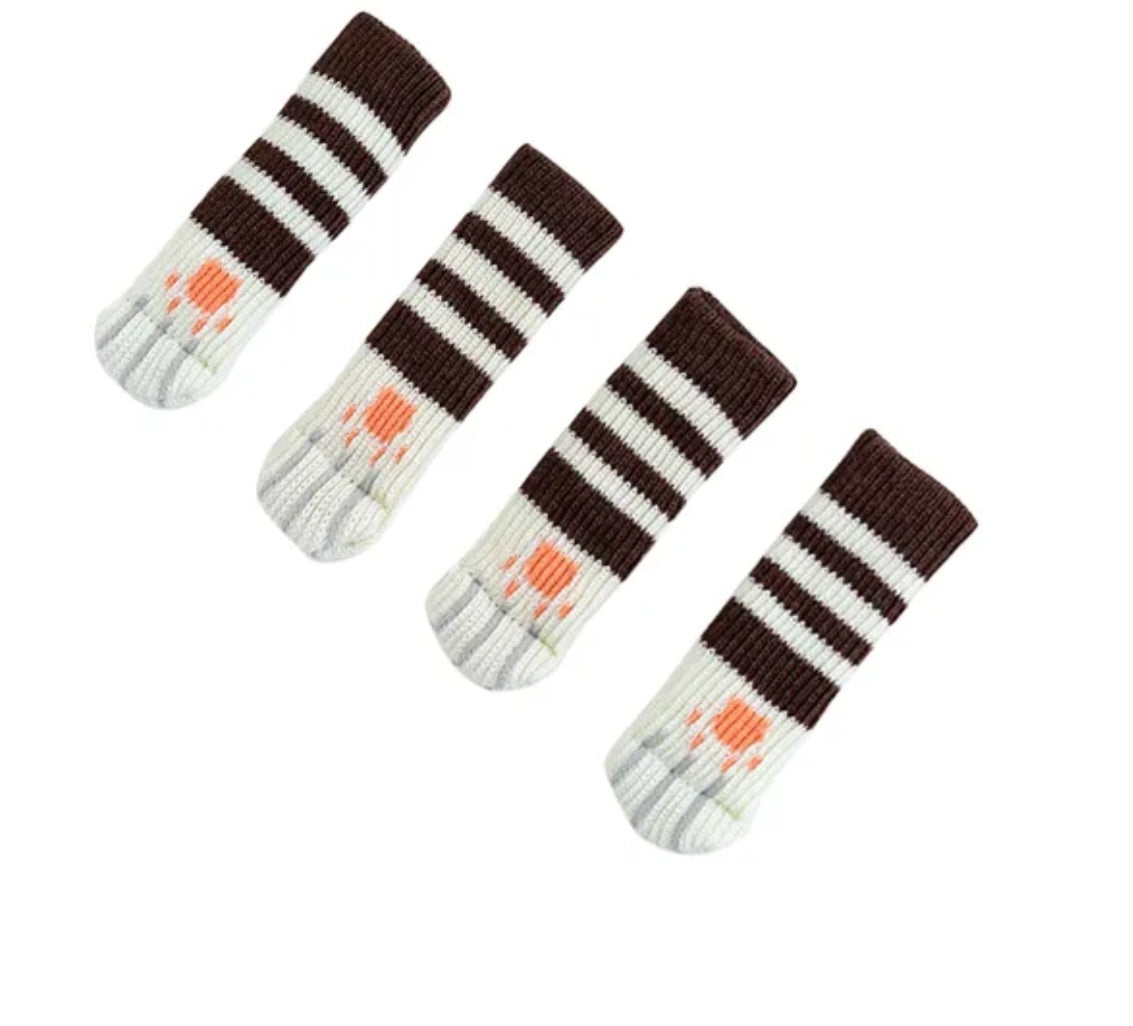 Stuhl und Tischbein Socken Kratzschutz Katzenpfoten 4er Set