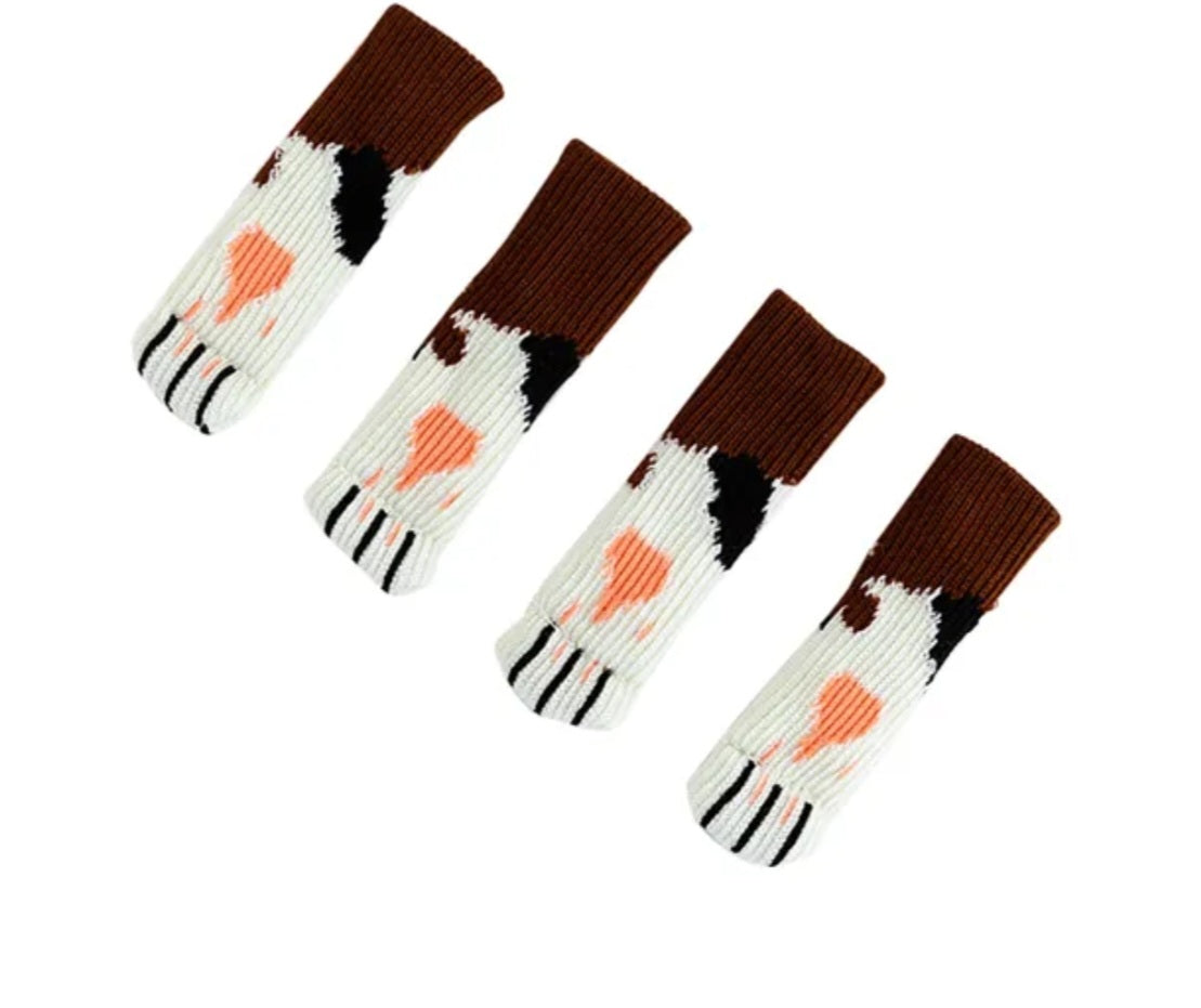 Stuhl und Tischbein Socken Kratzschutz Katzenpfoten 4er Set