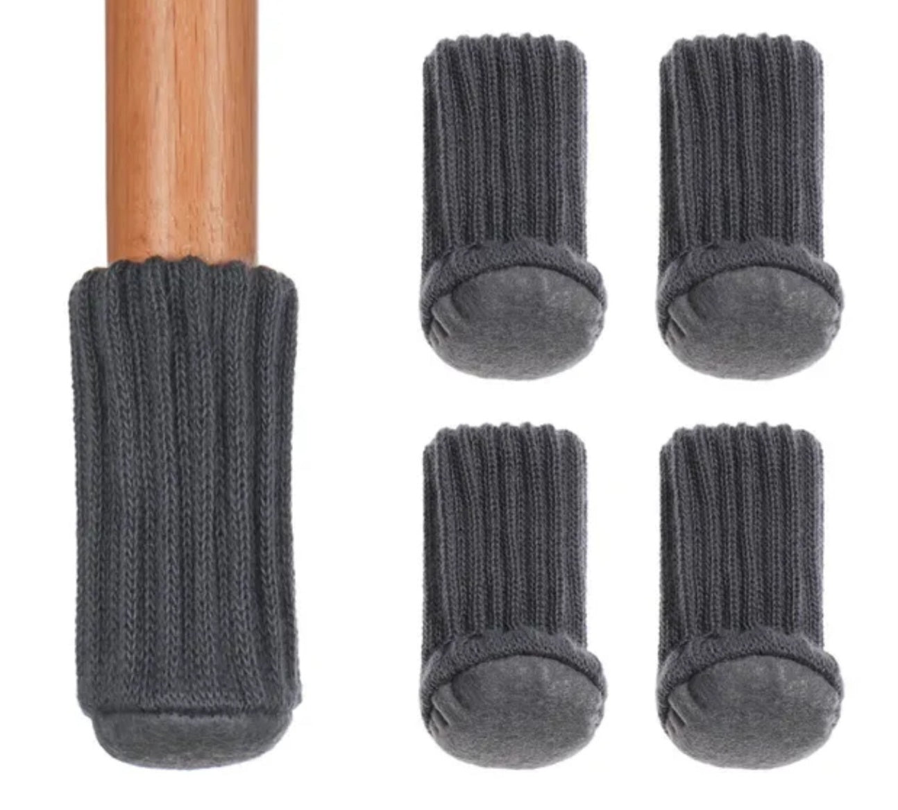 Selles et chaussettes de table de table Protection à gratter UniFarbe 4er Set