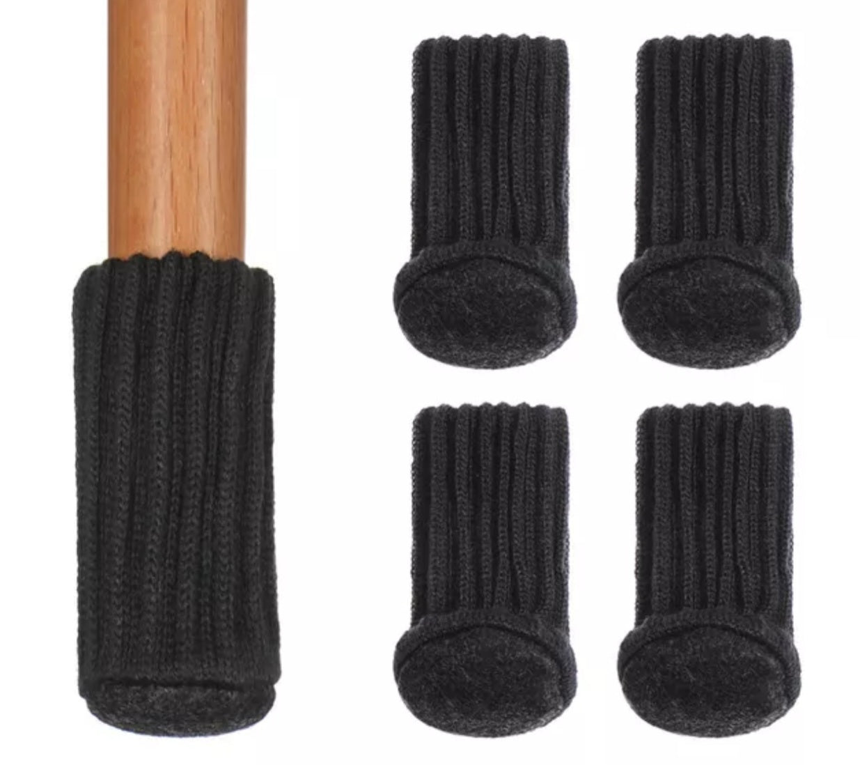 Selles et chaussettes de table de table Protection à gratter UniFarbe 4er Set