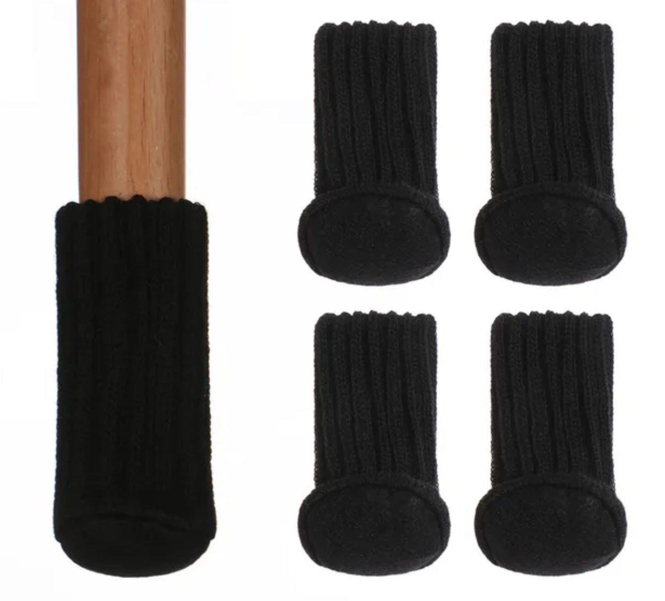 Selles et chaussettes de table de table Protection à gratter UniFarbe 4er Set