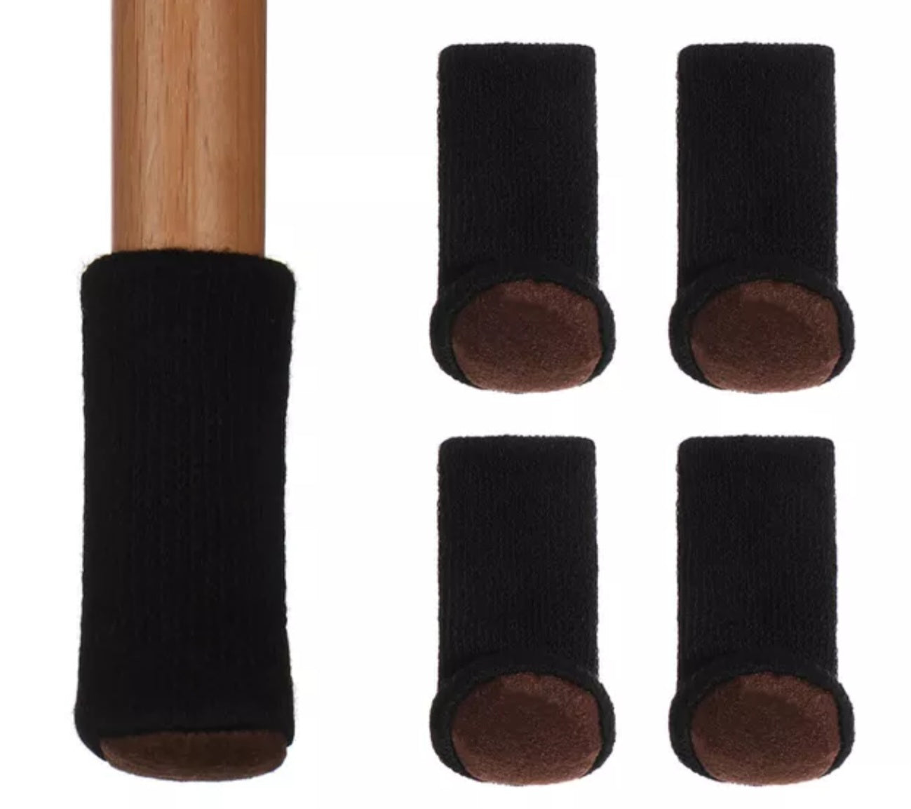 Stool and table leg socks scratch protection unifarbe 4er set