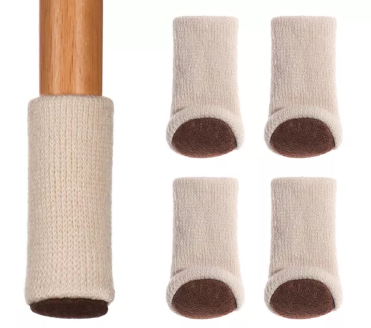 Stool and table leg socks scratch protection unifarbe 4er set