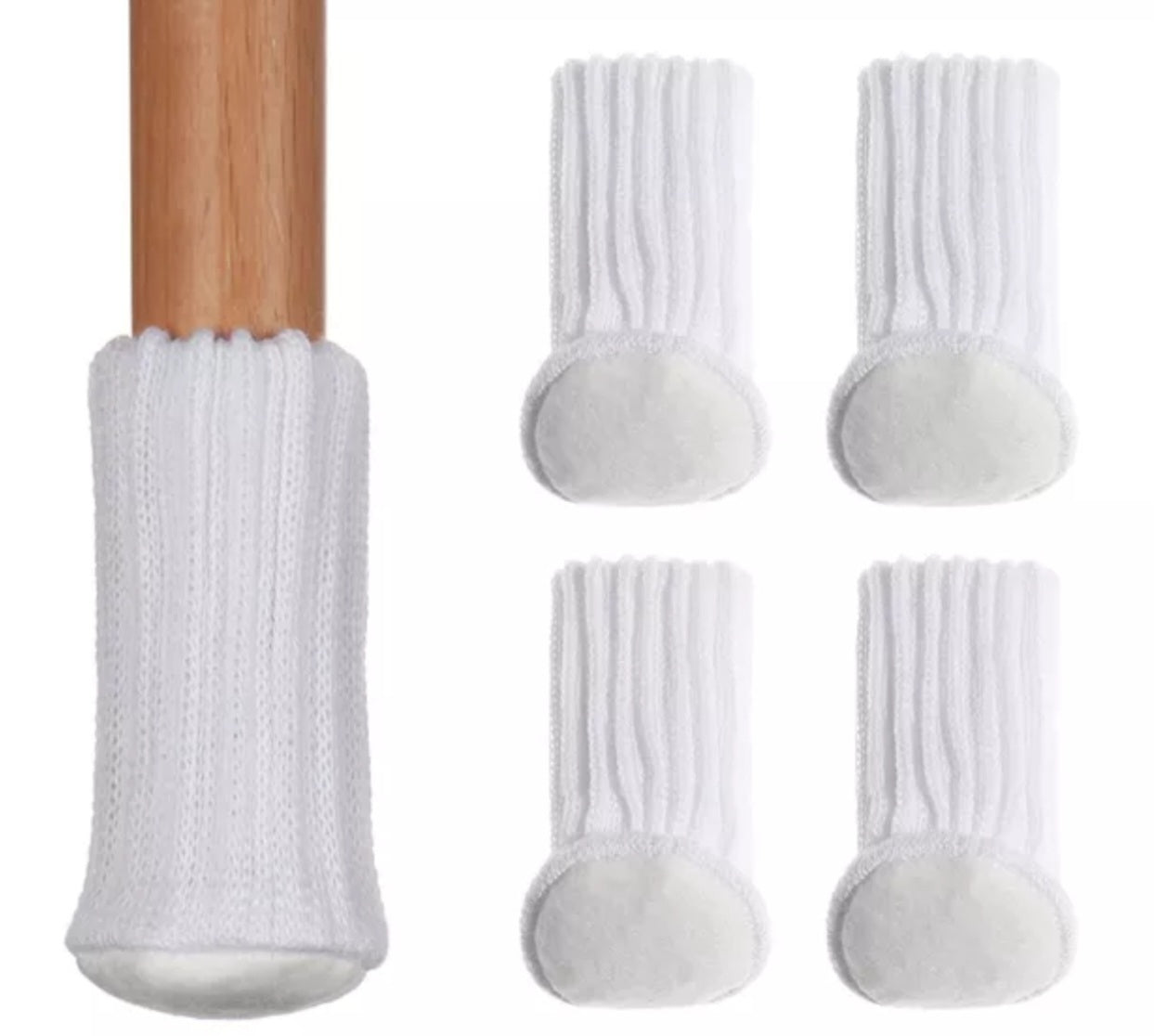 Stool and table leg socks scratch protection unifarbe 4er set