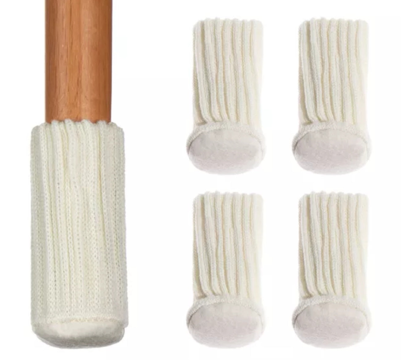 Selles et chaussettes de table de table Protection à gratter UniFarbe 4er Set