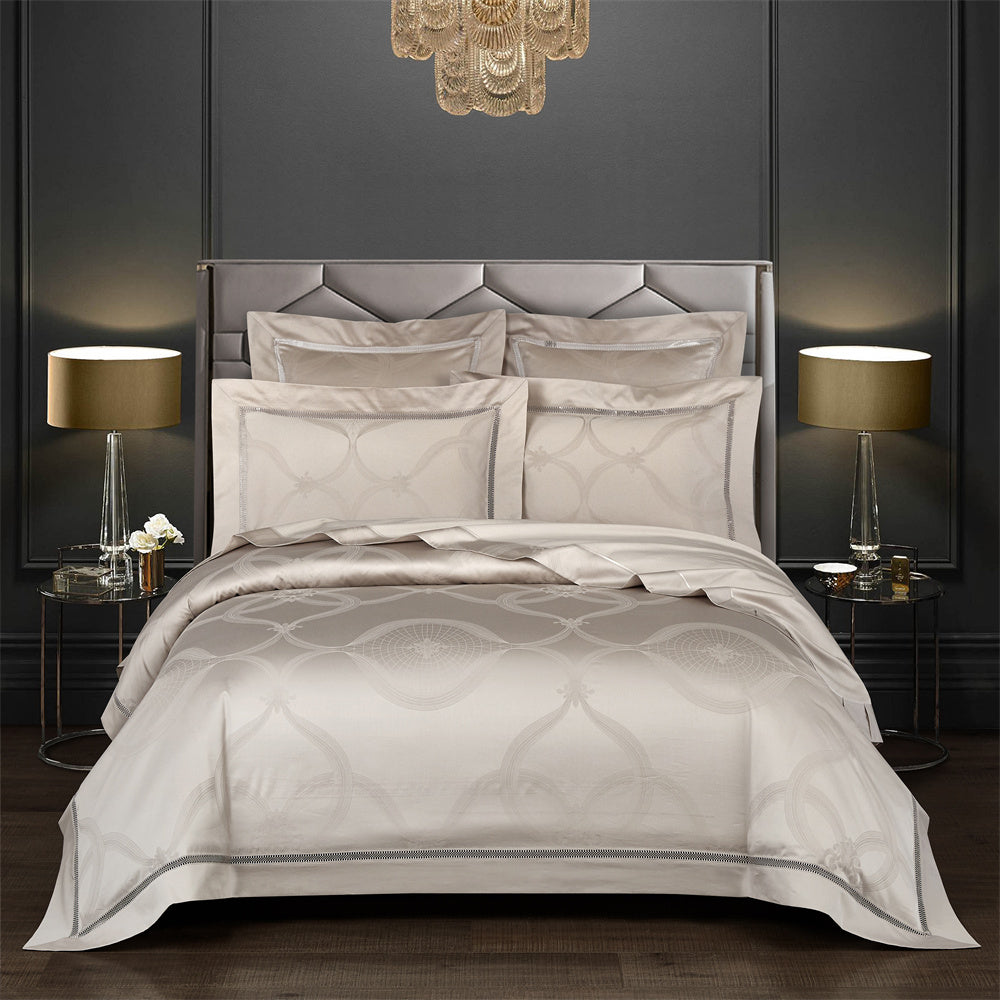 Bed linen shine gray/beige pattern (100% Egyptian cotton)