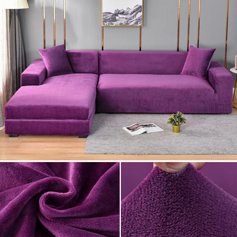 Elastic sofa covers velvet surface, water -repellent