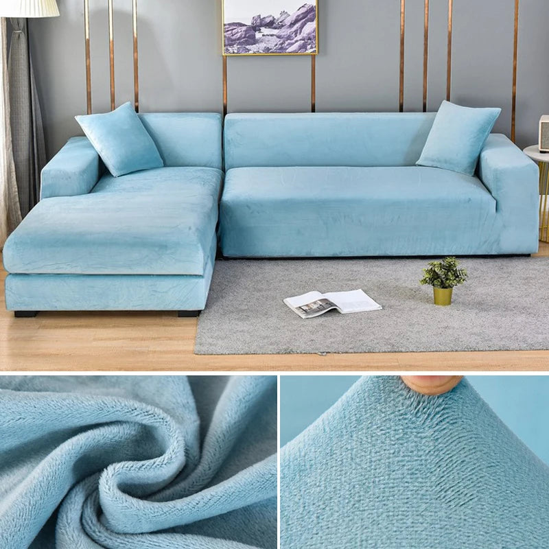 Elastic sofa covers velvet surface, water -repellent