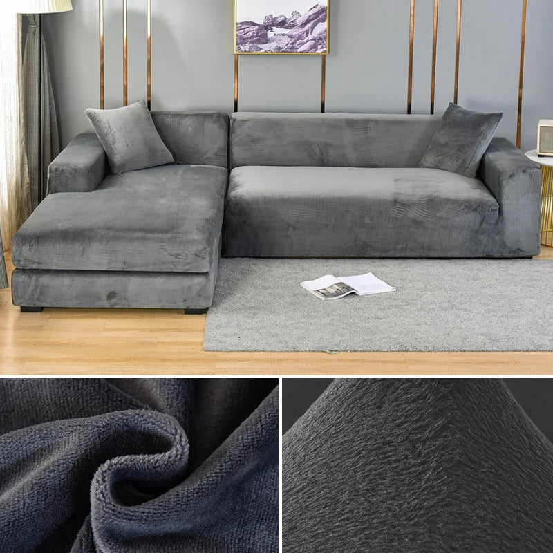 Elastic sofa covers velvet surface, water -repellent