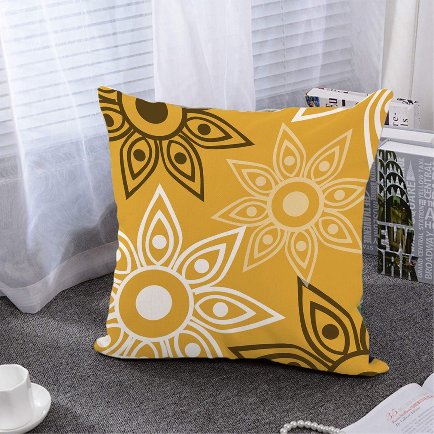 Pillow covers Home Sweet Home yellow